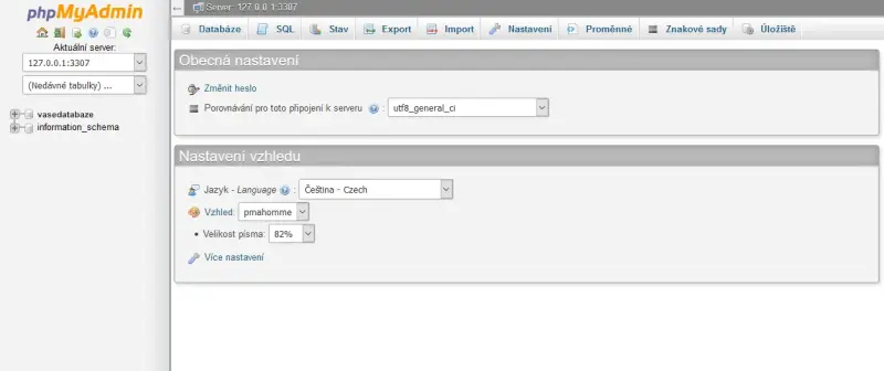 Editace databáze přes webové rozhraní – Po přihlášení se dostanete do webové administrace Vašich databází, kde v levé části…