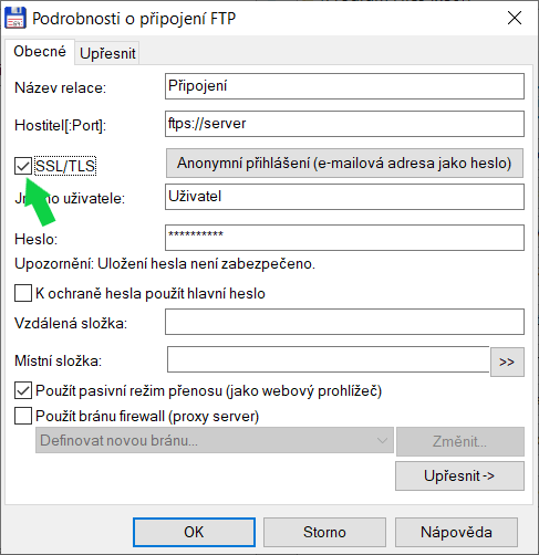 Jak se přihlásit k FTP pomocí Total Commander – Pojmenujte relaci podle libosti, vyplňte pole Hostitel (Server) . Zaškrtněte SSL/TLS pro…