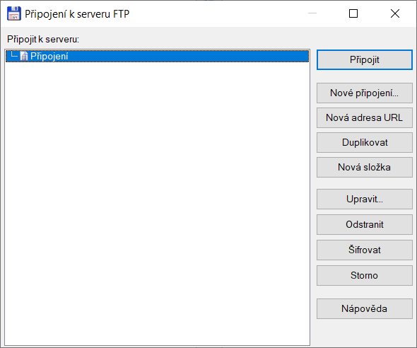 Jak se přihlásit k FTP pomocí Total Commander – Nyní stačí kliknout na Připojit a připojíte se k serveru přes FTP