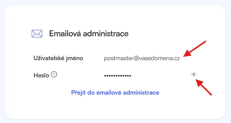 Kde najdu přihlašovací údaje k administraci emailů – V podrobnostech vaší domény naleznete sekci Emailová administrace, kde máte Uživatelské…